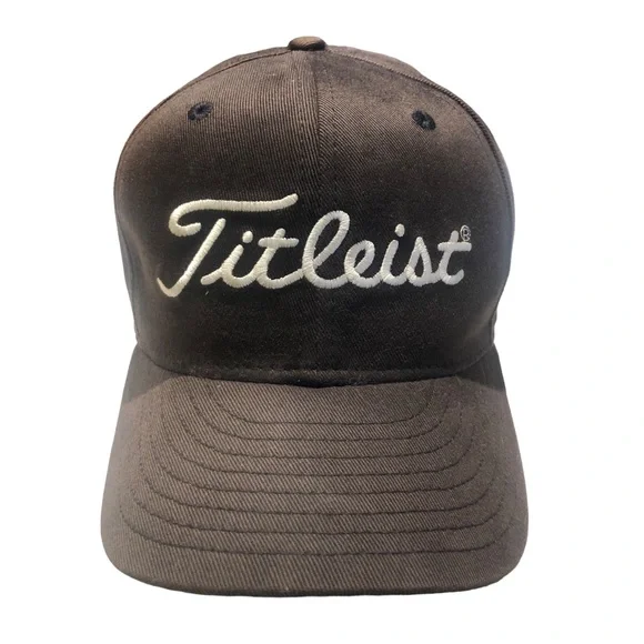Casquette Vintage New Era Titleist FootJoy FJ - 6 7/8 - Marron - Fabriquée Aux USA
